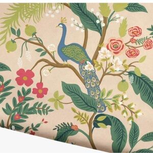 Rifle Paper Co. Peacock Wallpaper - Green, Blue, Pink, Red